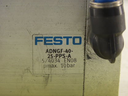 Festo ADNGF-40-25-PPS-A Compact Pneumatic Guide Cylinder 40mm Bore 25mm Stroke