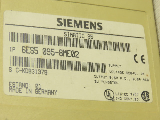 Siemens 6ES5-095-8ME02 S5-95U Processor Module