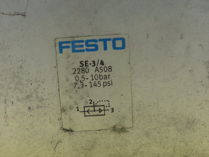 Festo SE-3/4 3/4" NPT Quick Exhaust Valve 0.5-10 Bar 7.3-145 PSI