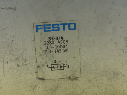 Festo SE-3/4 3/4" NPT Quick Exhaust Valve 0.5-10 Bar 7.3-145 PSI