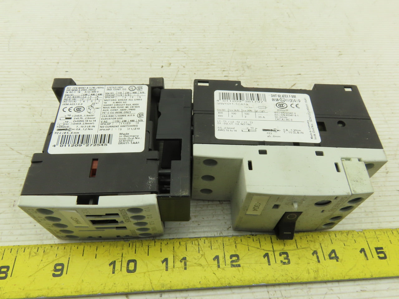 Siemens 3RV1011-1CA15  Pole Breaker 1.8-2.5A W/3RT1015-13341 Contactor