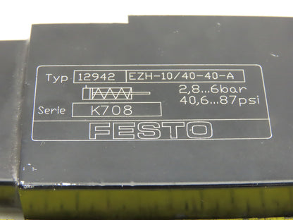 Festo EZH-10/40-40-A 40mm Stroke Single Acting Spring Return Flat Air Cylinder