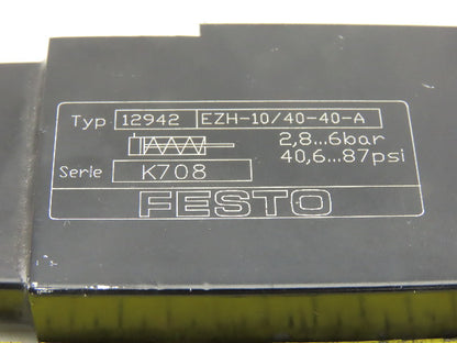 Festo EZH-10/40-40-A 40mm Stroke Single Acting Spring Return Flat Air Cylinder