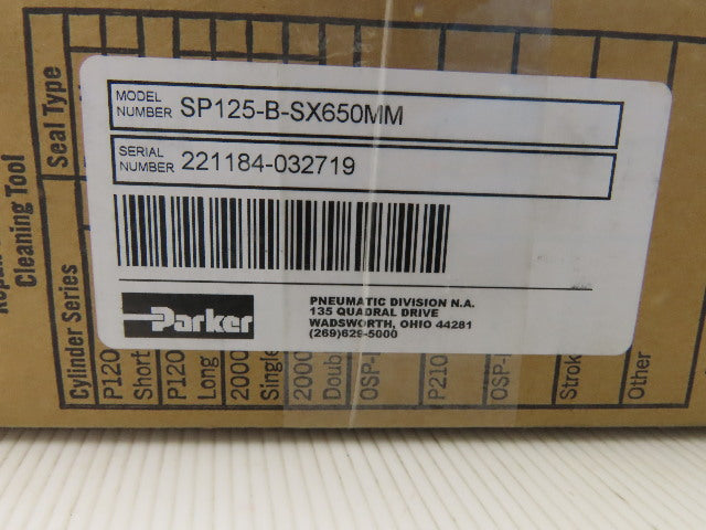 Parker Oringa SP125-B-SX650MM 5811FIL Linear Actuator Rebuild Kit