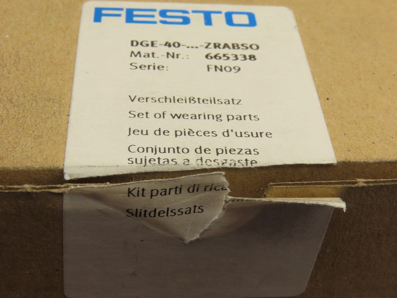 Festo DGE-40-ZRABSO Toothed Belt Axis Linear Actuator Rebuild Kit