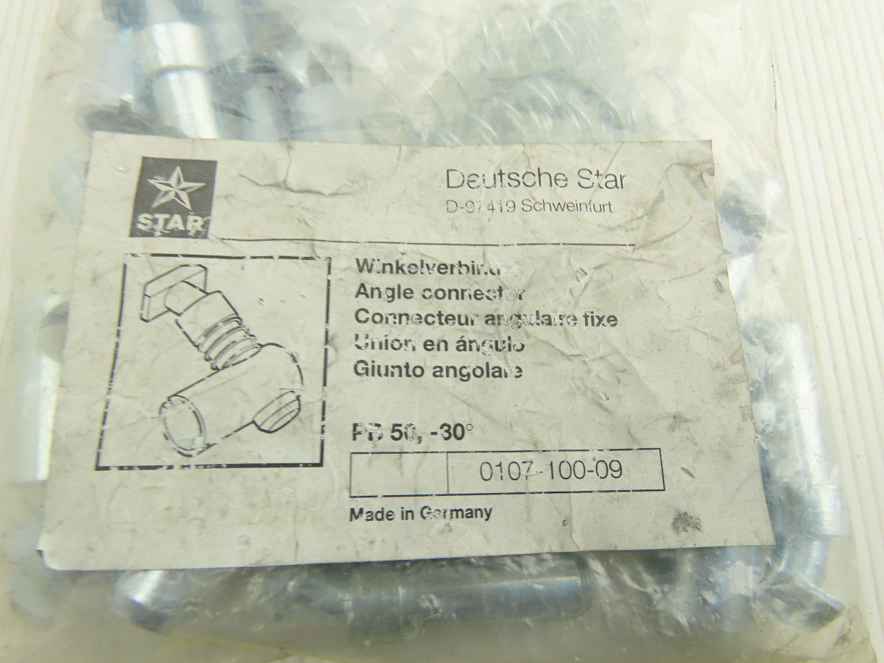 Deutsche Star 0107-100-09 80/20 Style Angle Connectors Anchor PB50-30°