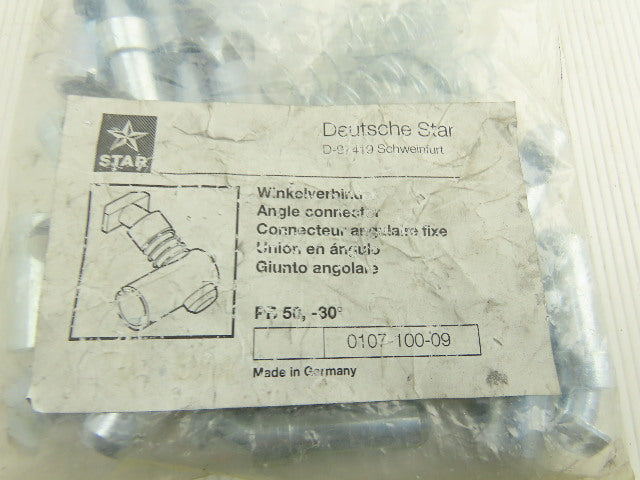 Deutsche Star 0107-100-09 80/20 Style Angle Connectors Anchor PB50-30°
