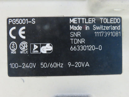 Mettler Toledo PG5001-S Shipping Production Scale 5100g g/Kg 100-240V