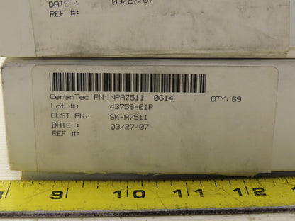 CeramTec NPA7511 0614 2" OD x 1-11/32" ID Ceramic Sealing Ring Lot Of 200+
