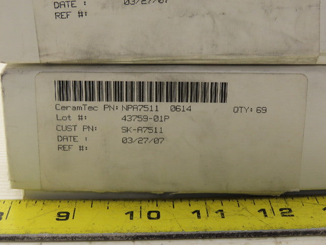 CeramTec NPA7511 0614 2" OD x 1-11/32" ID Ceramic Sealing Ring Lot Of 200+
