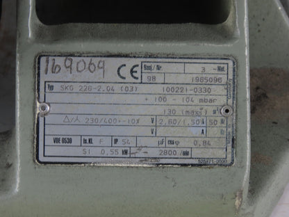 Rietschle SKG 226-2.04 0.55kW 2800RPM 230/400V Regenerative Blower Vacuum Pump