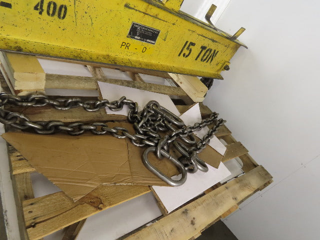 Great Lakes Supply 15 Ton Capacity Lifting Beam 73" Wide 60" Double Sling Chains