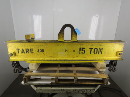 Great Lakes Supply 15 Ton Capacity Lifting Beam 73" Wide 60" Double Sling Chains