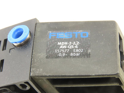 Festo MDH-2-2.2-AW-QS-6 20.4-26.4VDC Pneumatic Valve Solenoid