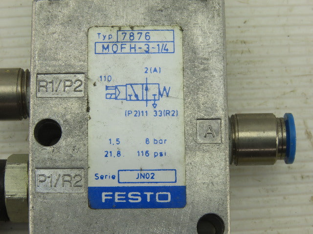 Festo 7876 MOFH-3-1/4 3/2 Closed Solenoid Valve Body
