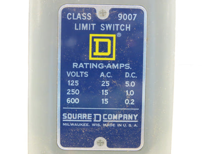 Allen Bradley 9007 Type M21 Heavy Duty Limit Switch 600V