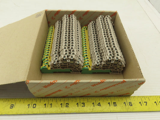 Weidmuller DLD 2.5/PE DB Feed Thru Grounding Terminal Block Lot Of 36