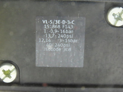 Festo VL-5/3E-D-3-C Pneumatic Valve 5/3 Exhausted