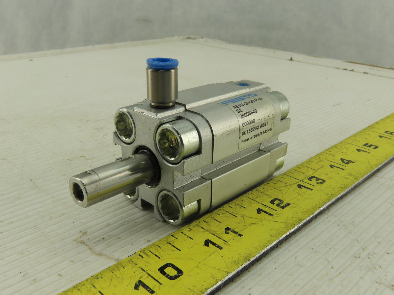 Festo AEVU-20-20-P-A-S2 25mm Double Stroke Push Pull Spring Return Air Cylinder