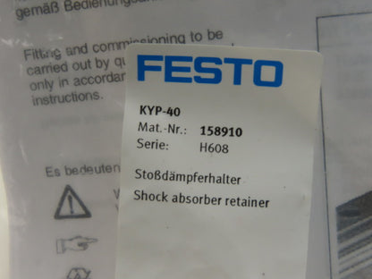 Festo KYP-40 158910 Rodless Cylinder Shock Absorber Clamp Bracket