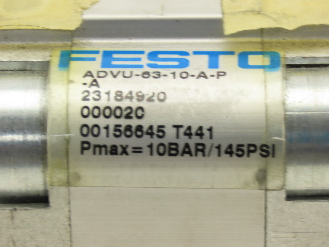 Festo ADVU-63-10-A-P 63mm Bore 10mm Stroke Double Acting Air Cylinder