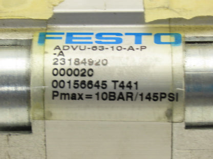 Festo ADVU-63-10-A-P 63mm Bore 10mm Stroke Double Acting Air Cylinder