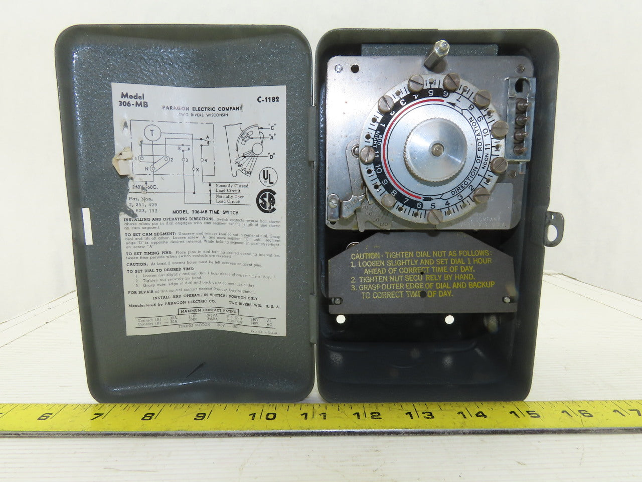 Paragon 306-MB Vintage Time Switch Electric 24 Hr. Timer