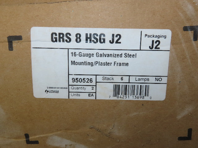 Lithonia Gotham GRS 8 HSG J2 Recessed Mounting Plaster Frame Housing 8" Lot of 2