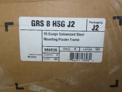 Lithonia Gotham GRS 8 HSG J2 Recessed Mounting Plaster Frame Housing 8" Lot of 2