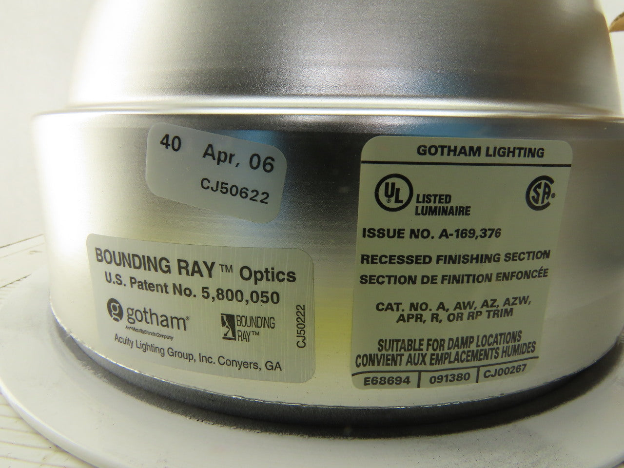 Lithonia Gotham A 8MB TRIM J4 Recessed Down Light Housing Lot of 6