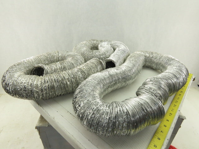 Deflecto Fl0325 Non Insulated Metallic Flexible Duct 3"x 53'' Silver 3 Pieces