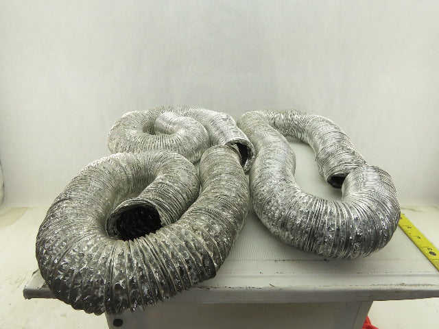 Deflecto Fl0325 Non Insulated Metallic Flexible Duct 3"x 53'' Silver 3 Pieces