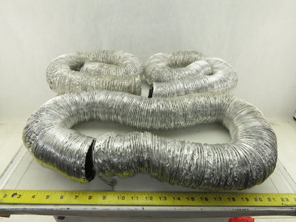 Deflecto Fl0325 Non Insulated Metallic Flexible Duct 3"x 53'' Silver 3 Pieces