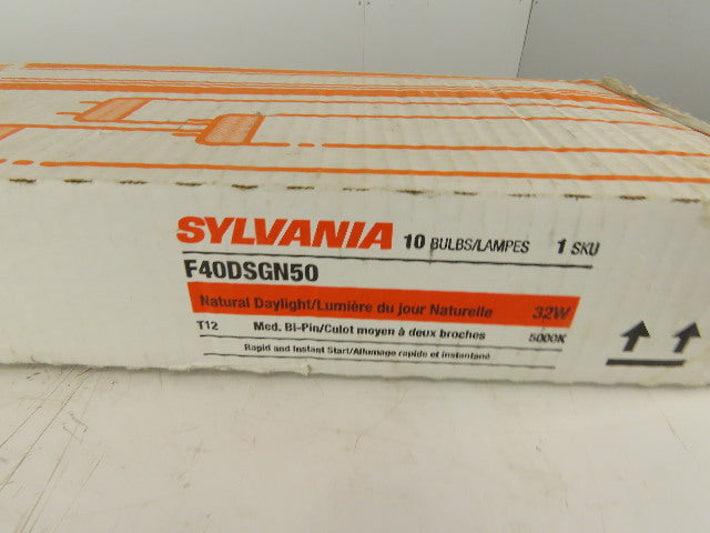 Sylvania F40DSGN50 40W T12 5000k Full Spectrum Fluorescent Light Bulb Lot of 8