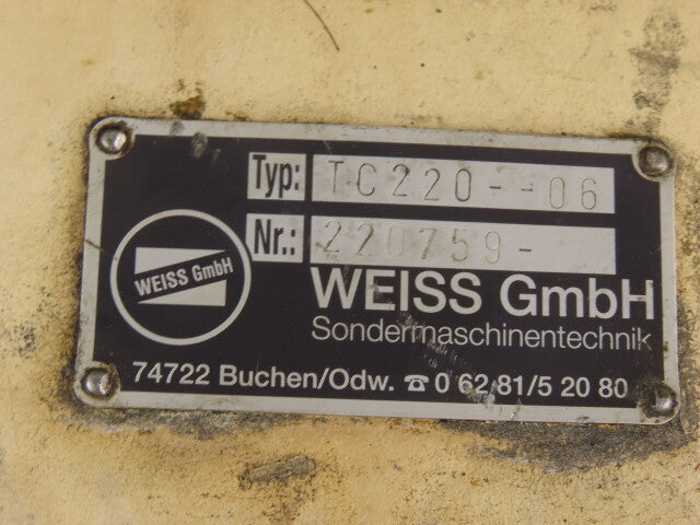 Weiss TC220-06 BD6R6L/04D Rotary Indexing Turntable 6 Station 277/480V .12kW