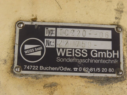 Weiss TC220-06 BD6R6L/04D Rotary Indexing Turntable 6 Station 277/480V .12kW
