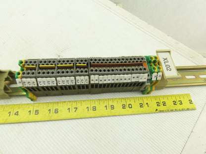 700-900V Terminal Block & Ground Block Din Rail Assembly Lot Of 55