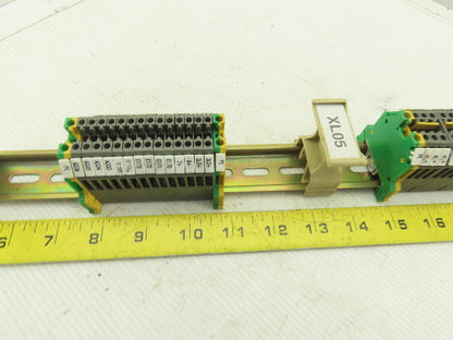 700-900V Terminal Block & Ground Block Din Rail Assembly Lot Of 55