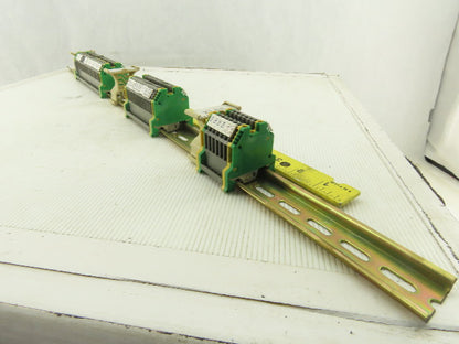700-900V Terminal Block & Ground Block Din Rail Assembly Lot Of 55