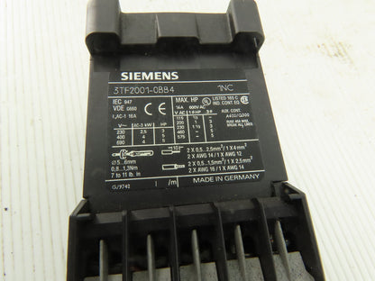 Siemens 3TF2001-0BB4 16A 600V Contactor 24VDC Coil Lot Of 2