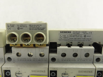 Siemens 3VU1300-1ME00 Din Rail Circuit Breaker 0.4-0.6A And 1-1.6A Trip Lot Of 8