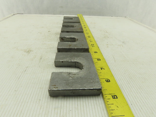 3-1/4" x 2-1/2" Slotted Steel Floor Machine Table Shim 1/2" Thick Lot Of 4