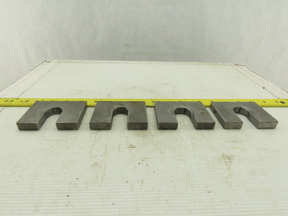 3-1/4" x 2-1/2" Slotted Steel Floor Machine Table Shim 1/2" Thick Lot Of 4