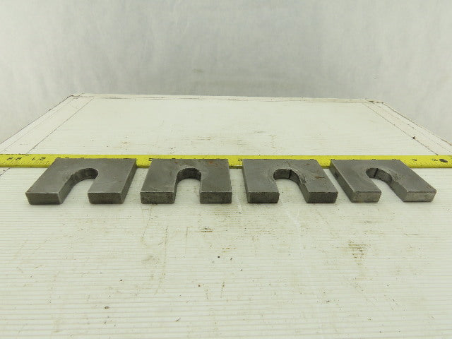3-1/4" x 2-1/2" Slotted Steel Floor Machine Table Shim 1/2" Thick Lot Of 4