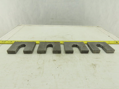 3-1/4" x 2-1/2" Slotted Steel Floor Machine Table Shim 1/2" Thick Lot Of 4