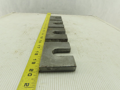 3-1/4" x 2-1/2" Slotted Steel Floor Machine Table Shim 1/2" Thick Lot Of 4
