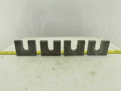3-1/4" x 2-1/2" Slotted Steel Floor Machine Table Shim 1/2" Thick Lot Of 4