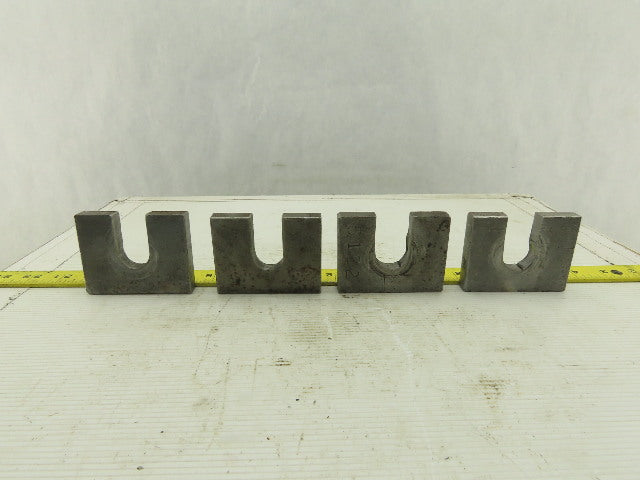 3-1/4" x 2-1/2" Slotted Steel Floor Machine Table Shim 1/2" Thick Lot Of 4