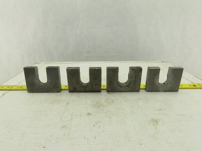 3-1/4" x 2-1/2" Slotted Steel Floor Machine Table Shim 1/2" Thick Lot Of 4