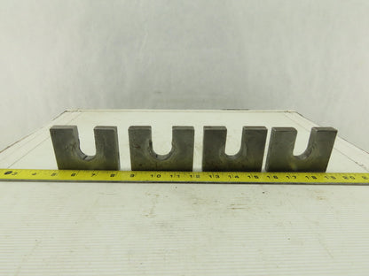 3-1/4" x 2-1/2" Slotted Steel Floor Machine Table Shim 1/2" Thick Lot Of 4